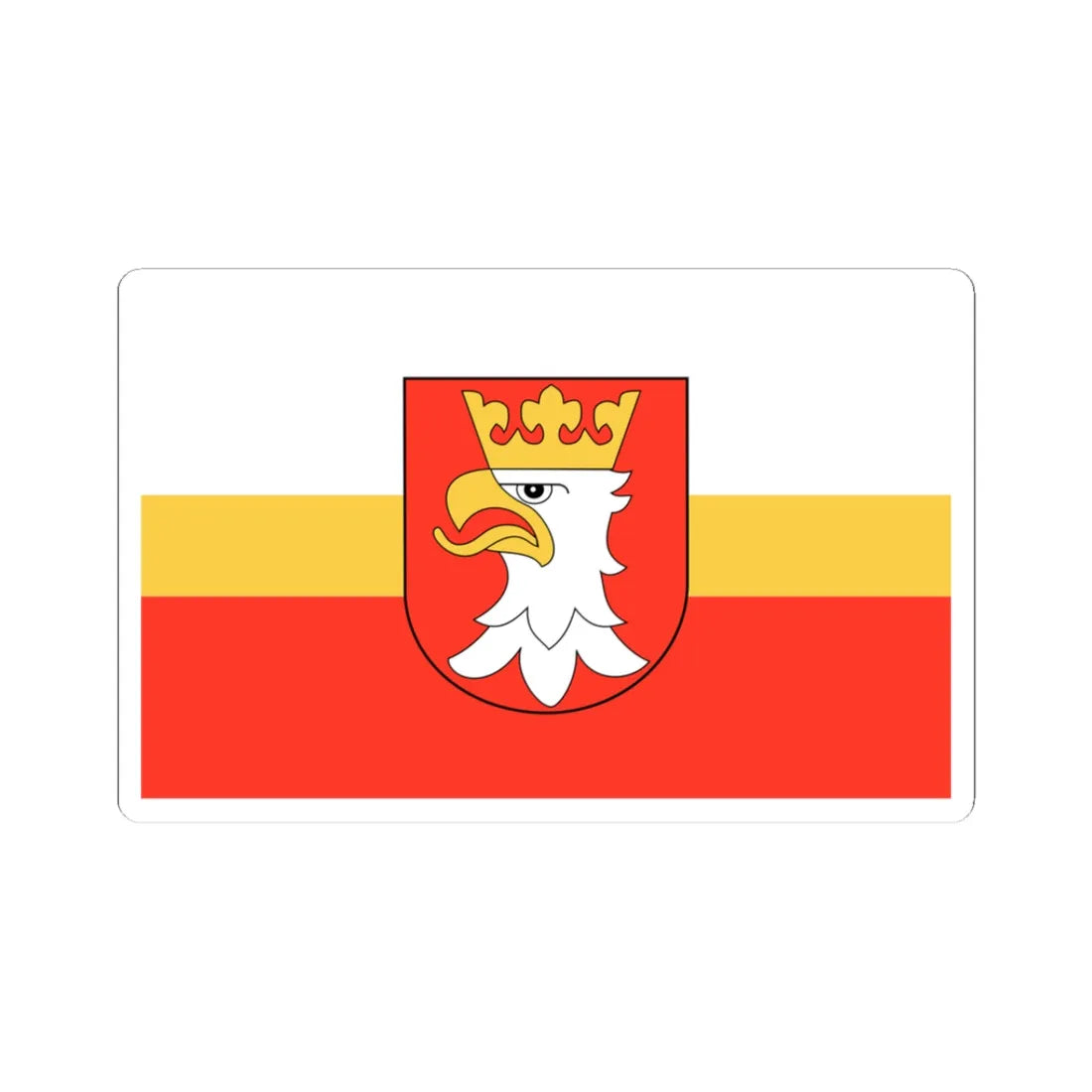POL powiat krakowski flag (Poland) STICKER Vinyl Kiss-Cut Decal 3 Inch White - The Sticker Space