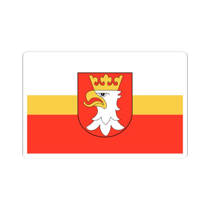 POL powiat krakowski flag (Poland) STICKER Vinyl Kiss-Cut Decal 3 Inch White - The Sticker Space