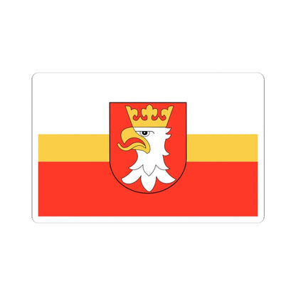 POL powiat krakowski flag (Poland) STICKER Vinyl Kiss-Cut Decal 4 Inch White - The Sticker Space