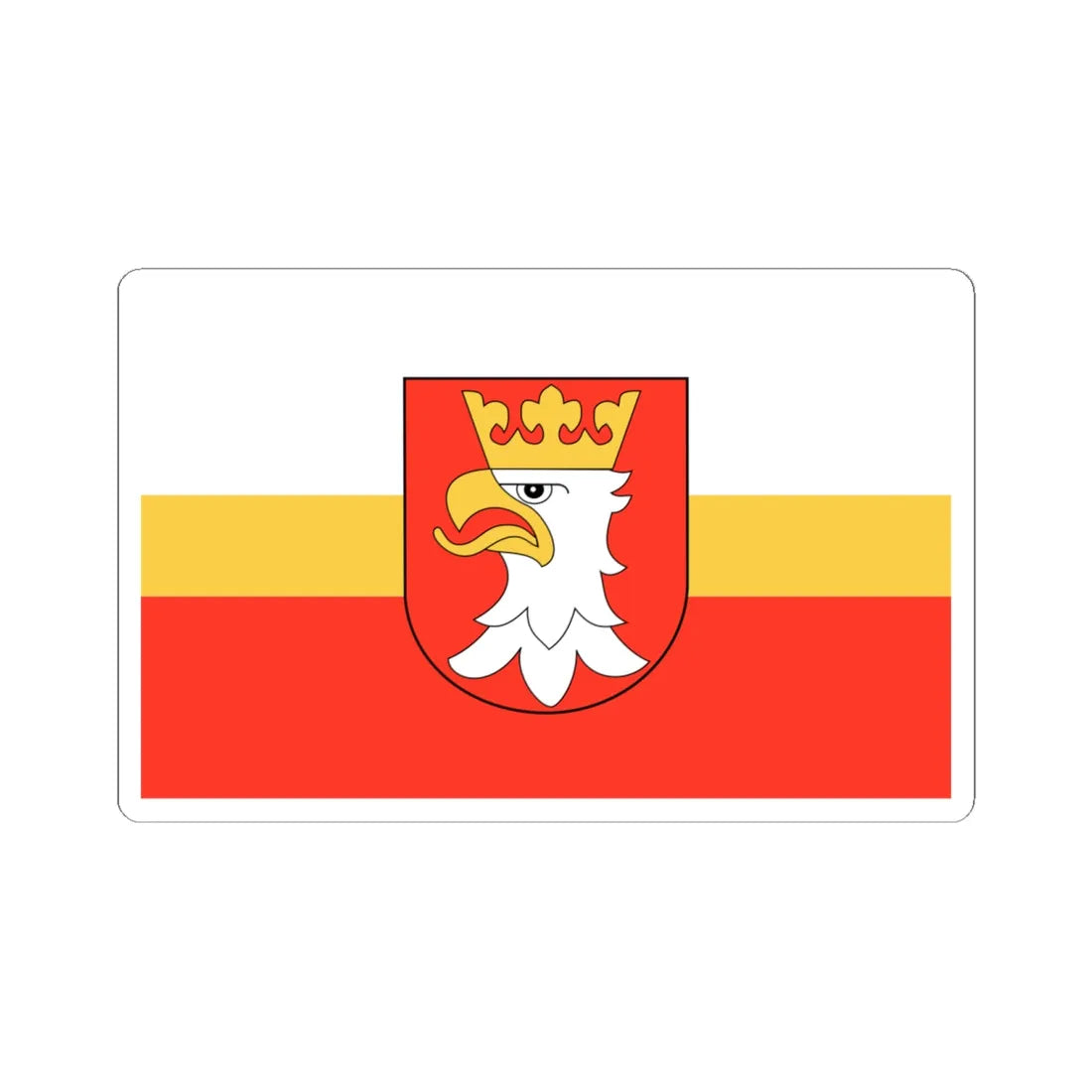POL powiat krakowski flag (Poland) STICKER Vinyl Kiss-Cut Decal 6 Inch White - The Sticker Space