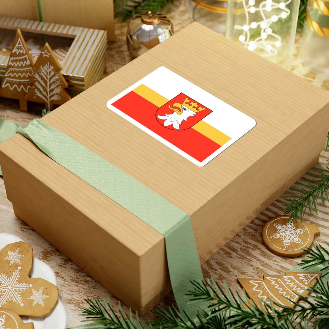 POL powiat krakowski flag (Poland) STICKER Vinyl Kiss-Cut Decal - The Sticker Space