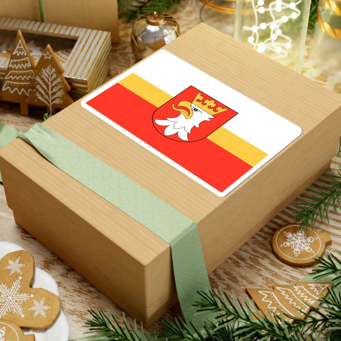 POL powiat krakowski flag (Poland) STICKER Vinyl Kiss-Cut Decal - The Sticker Space