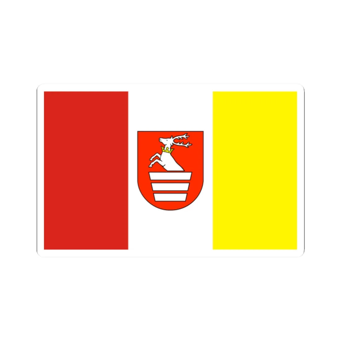 POL powiat krasnicki flag (Poland) STICKER Vinyl Kiss-Cut Decal 2 Inch White - The Sticker Space
