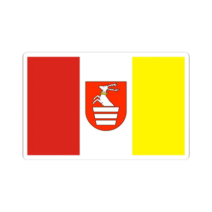 POL powiat krasnicki flag (Poland) STICKER Vinyl Kiss-Cut Decal 3 Inch White - The Sticker Space