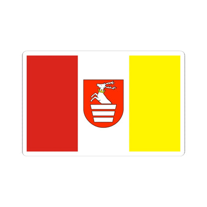 POL powiat krasnicki flag (Poland) STICKER Vinyl Kiss-Cut Decal 4 Inch White - The Sticker Space
