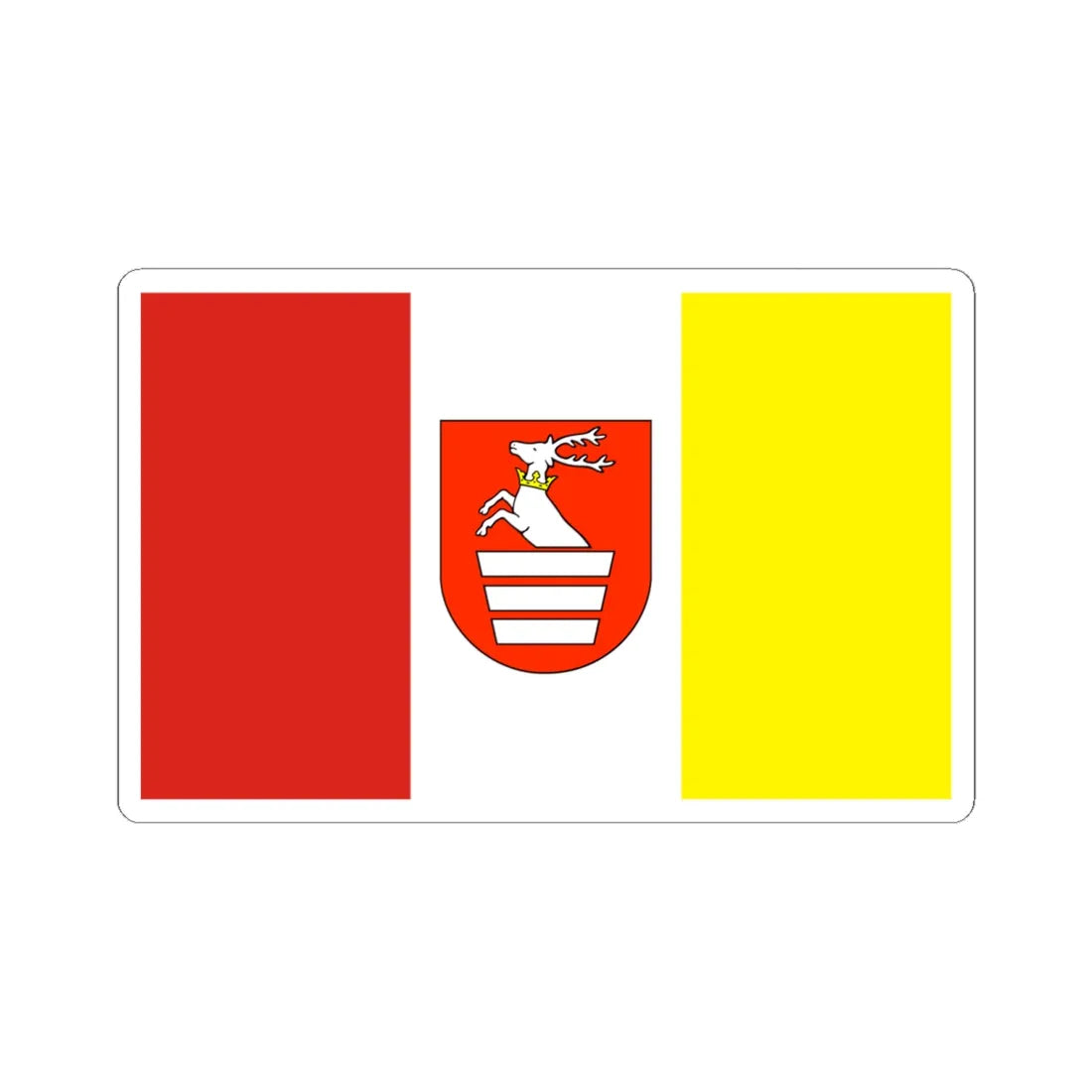 POL powiat krasnicki flag (Poland) STICKER Vinyl Kiss-Cut Decal 6 Inch White - The Sticker Space
