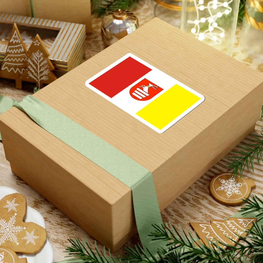 POL powiat krasnicki flag (Poland) STICKER Vinyl Kiss-Cut Decal - The Sticker Space