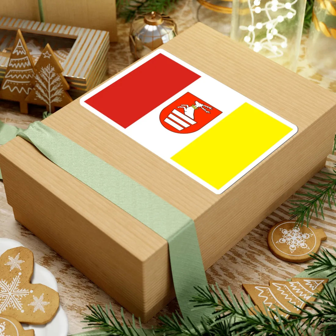 POL powiat krasnicki flag (Poland) STICKER Vinyl Kiss-Cut Decal - The Sticker Space