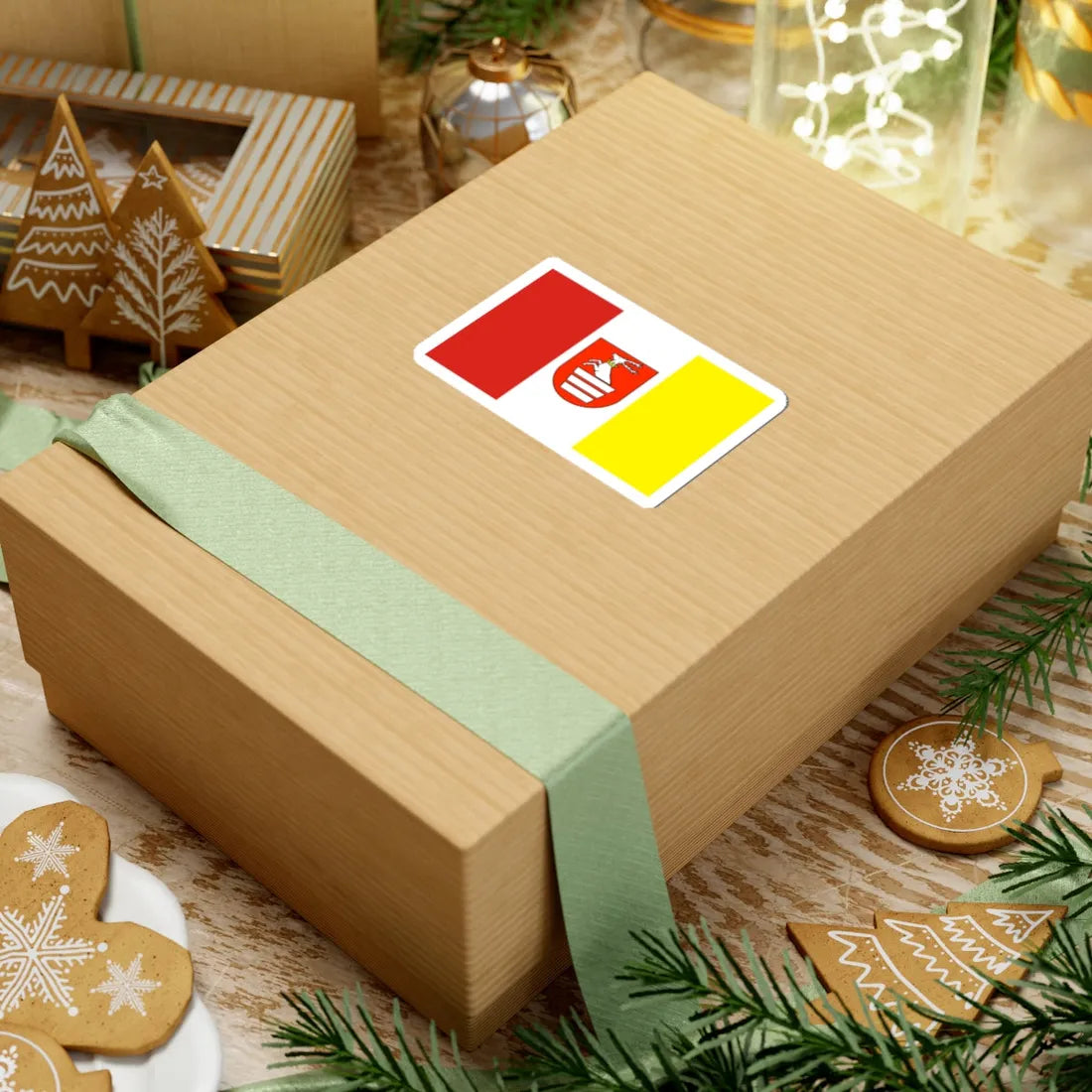 POL powiat krasnicki flag (Poland) STICKER Vinyl Kiss-Cut Decal - The Sticker Space