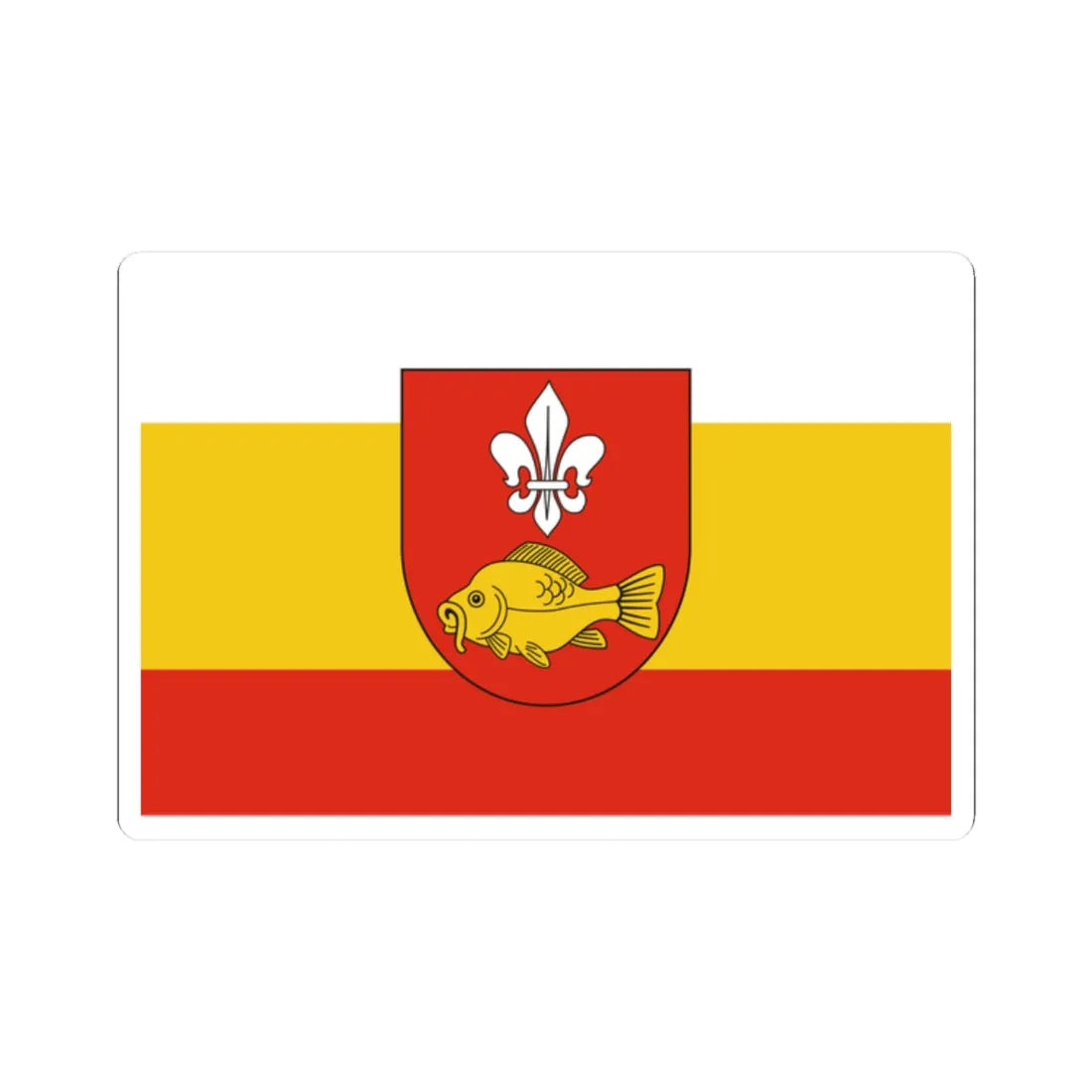 POL powiat krasnostawski flag (Poland) STICKER Vinyl Kiss-Cut Decal 2 Inch White - The Sticker Space