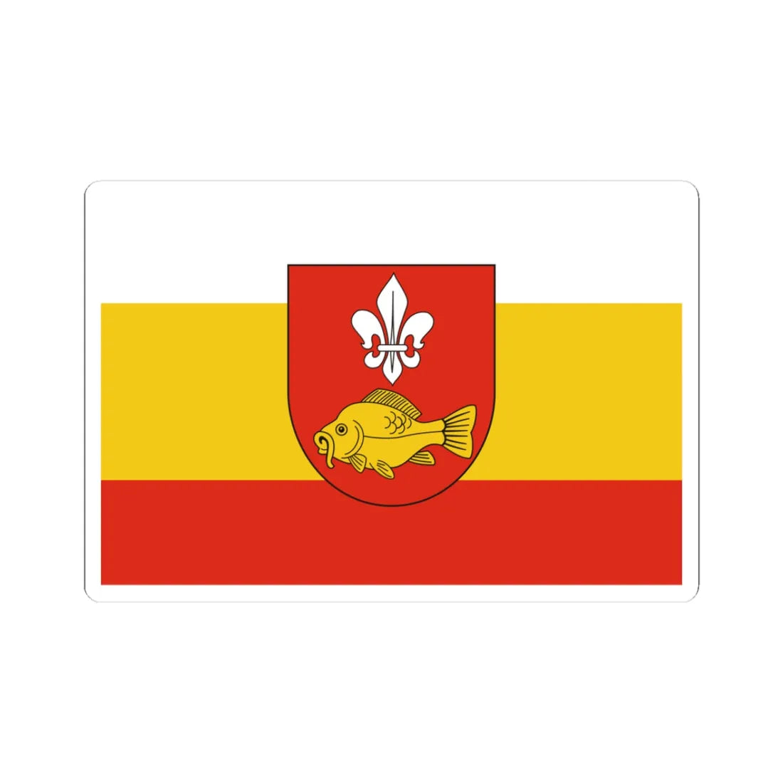 POL powiat krasnostawski flag (Poland) STICKER Vinyl Kiss-Cut Decal 3 Inch White - The Sticker Space