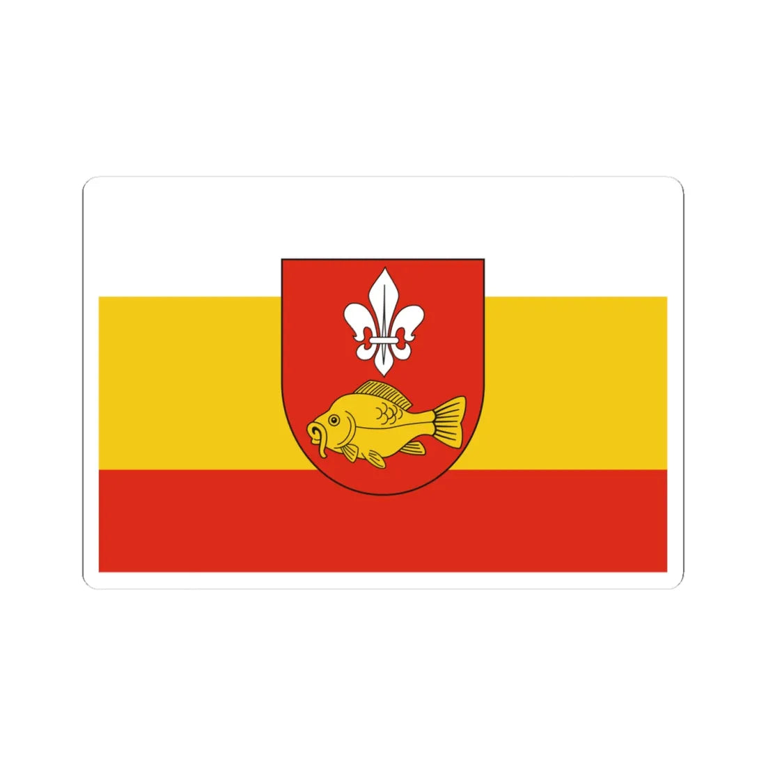 POL powiat krasnostawski flag (Poland) STICKER Vinyl Kiss-Cut Decal 4 Inch White - The Sticker Space