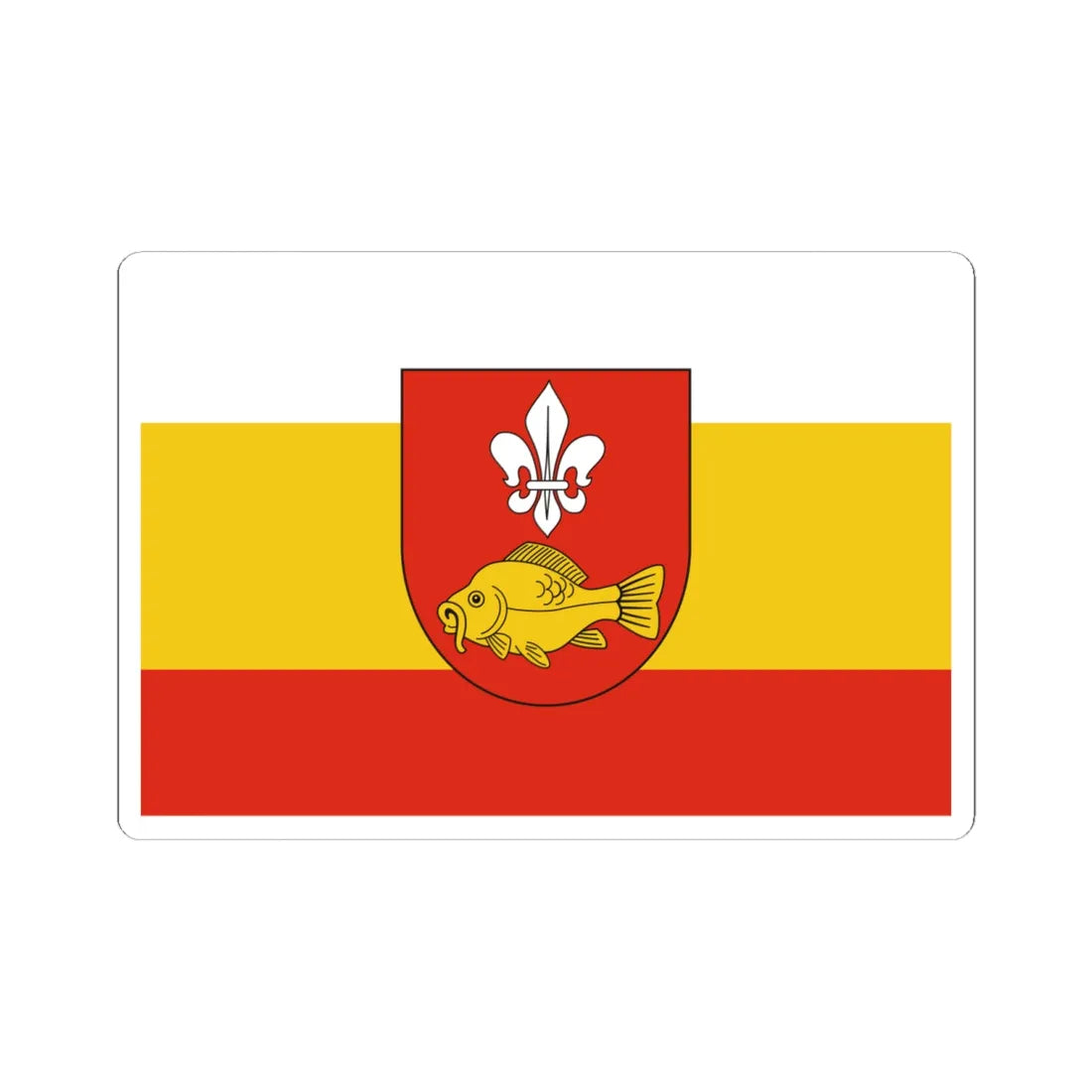 POL powiat krasnostawski flag (Poland) STICKER Vinyl Kiss-Cut Decal 6 Inch White - The Sticker Space