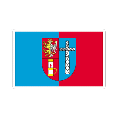 POL powiat krosnienski flag (Poland) STICKER Vinyl Kiss-Cut Decal 3 Inch White - The Sticker Space