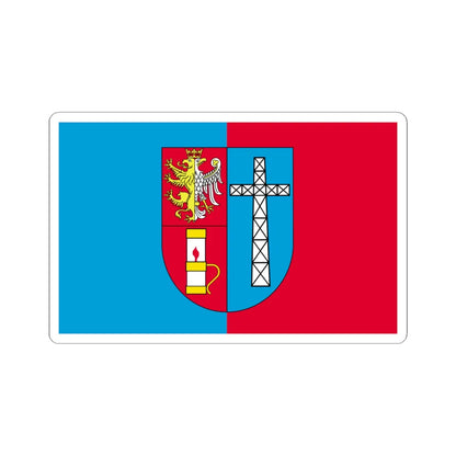 POL powiat krosnienski flag (Poland) STICKER Vinyl Kiss-Cut Decal 6 Inch White - The Sticker Space