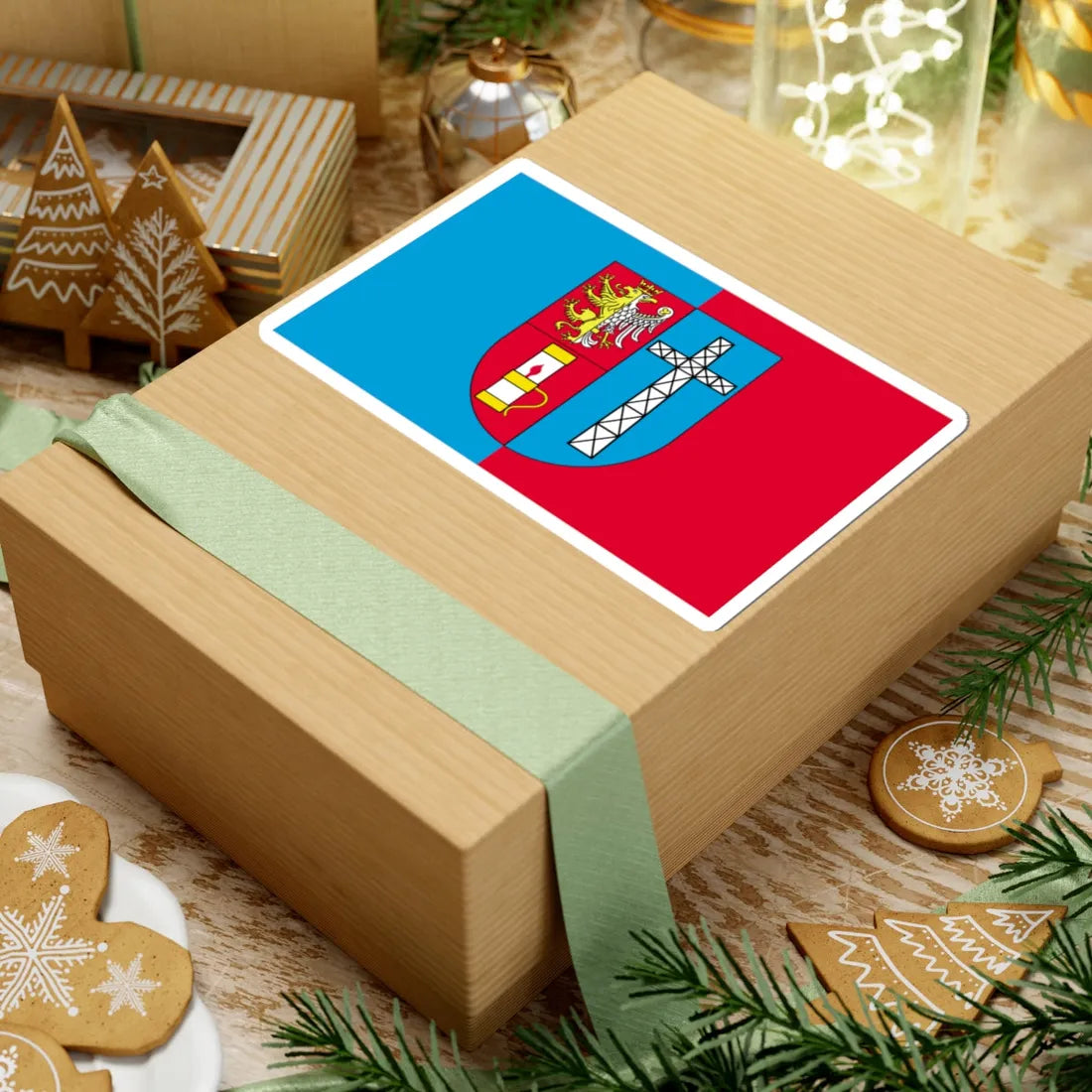 POL powiat krosnienski flag (Poland) STICKER Vinyl Kiss-Cut Decal - The Sticker Space