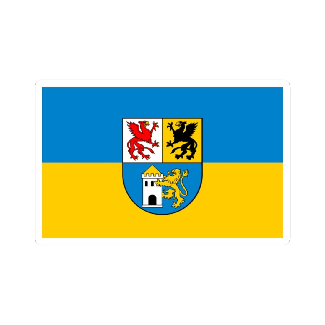 POL powiat leborski flag (Poland) STICKER Vinyl Kiss-Cut Decal 2 Inch White - The Sticker Space