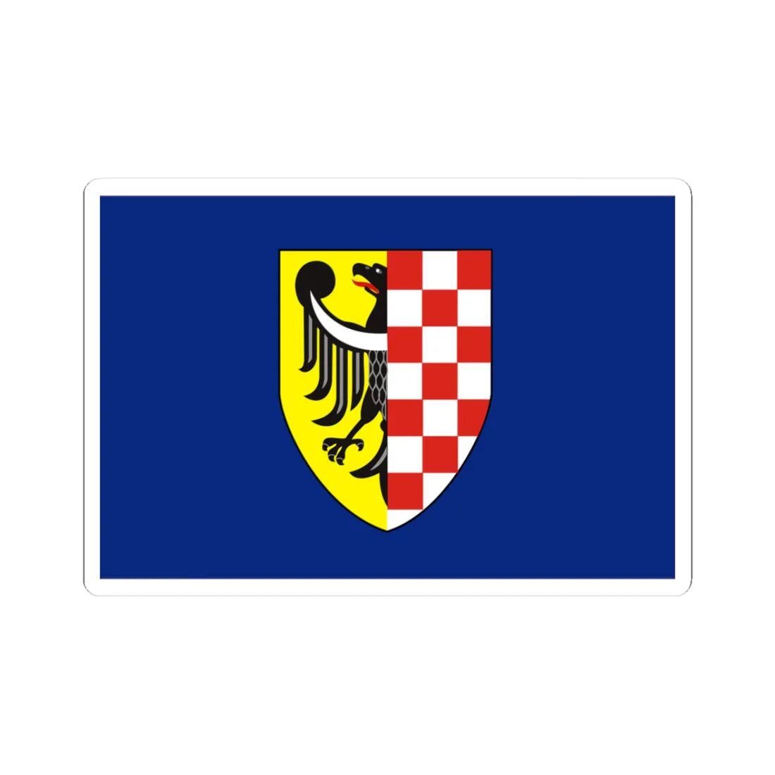 POL powiat legnicki flag (Poland) STICKER Vinyl Kiss-Cut Decal 3 Inch White - The Sticker Space