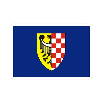 POL powiat legnicki flag (Poland) STICKER Vinyl Kiss-Cut Decal 3 Inch White - The Sticker Space