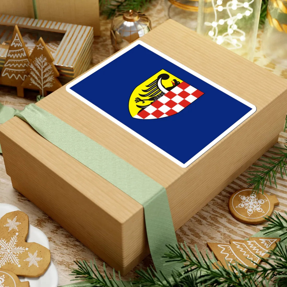 POL powiat legnicki flag (Poland) STICKER Vinyl Kiss-Cut Decal - The Sticker Space