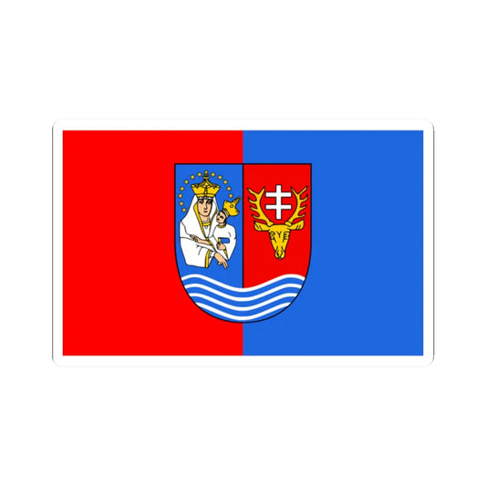 POL powiat lezajski flag (Poland) STICKER Vinyl Kiss-Cut Decal 2 Inch White - The Sticker Space
