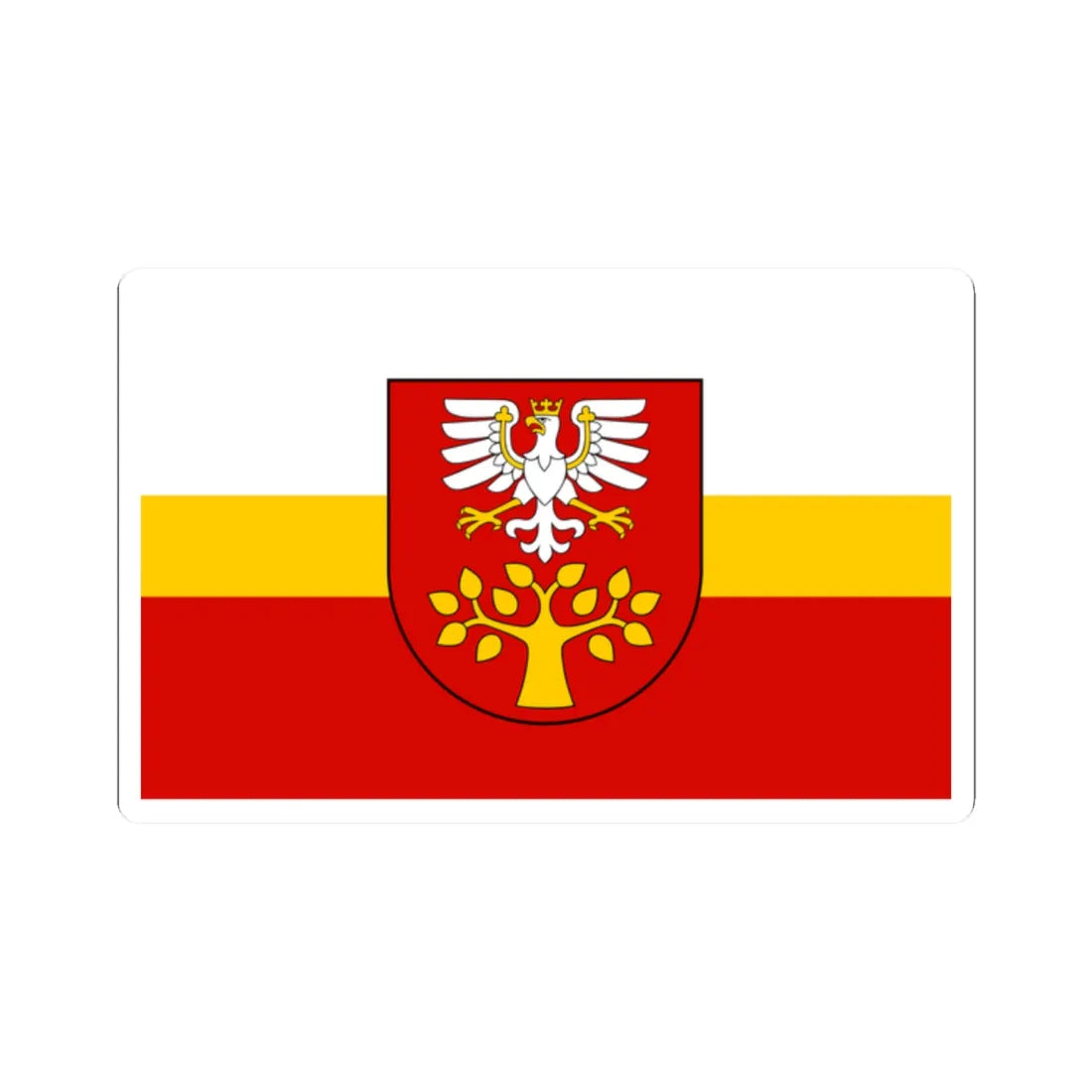 POL powiat limanowski flag (Poland) STICKER Vinyl Kiss-Cut Decal 2 Inch White - The Sticker Space