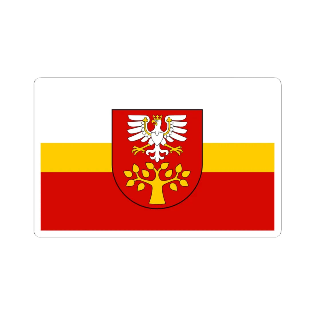 POL powiat limanowski flag (Poland) STICKER Vinyl Kiss-Cut Decal 3 Inch White - The Sticker Space