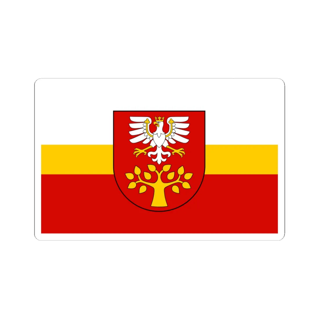 POL powiat limanowski flag (Poland) STICKER Vinyl Kiss-Cut Decal 4 Inch White - The Sticker Space