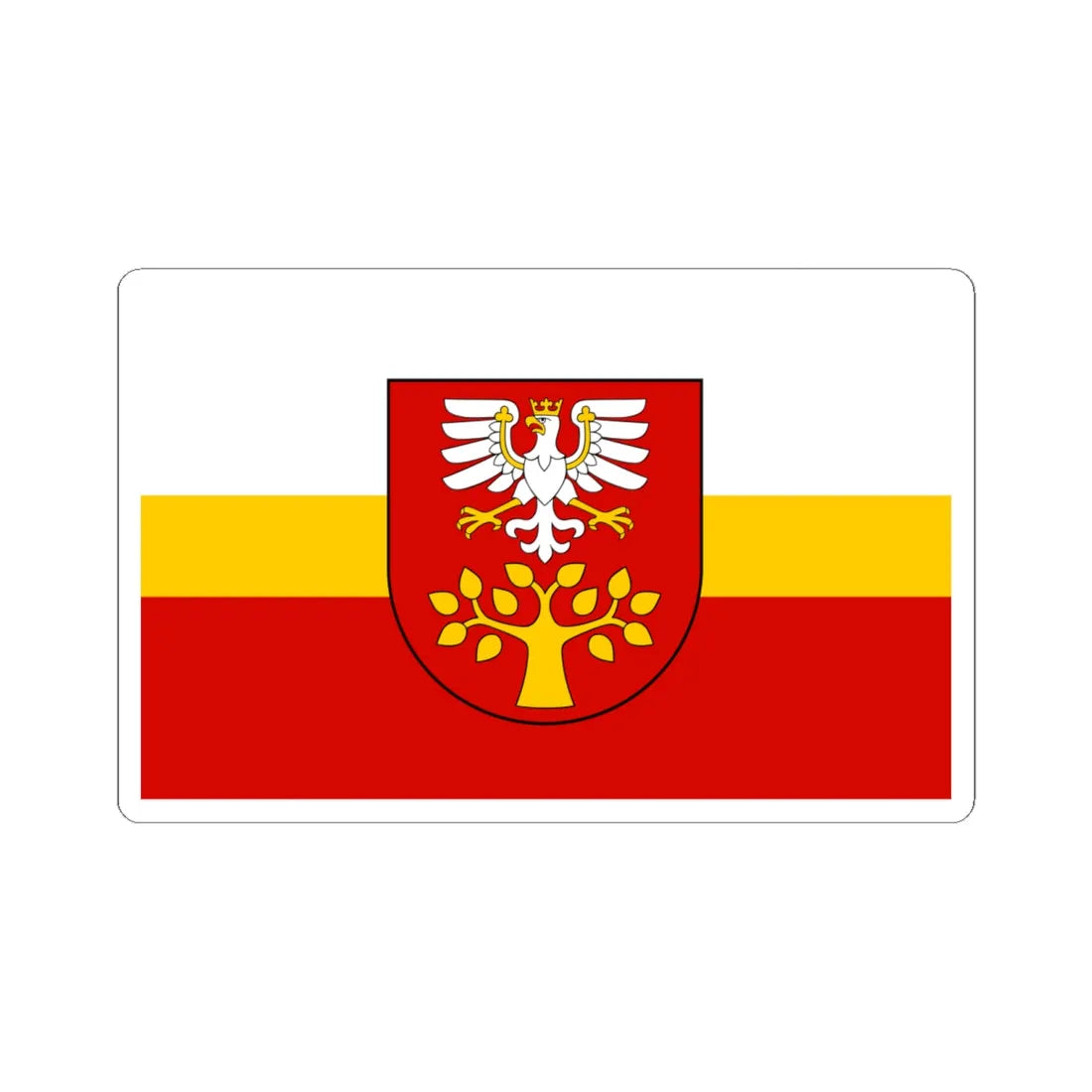 POL powiat limanowski flag (Poland) STICKER Vinyl Kiss-Cut Decal 6 Inch White - The Sticker Space