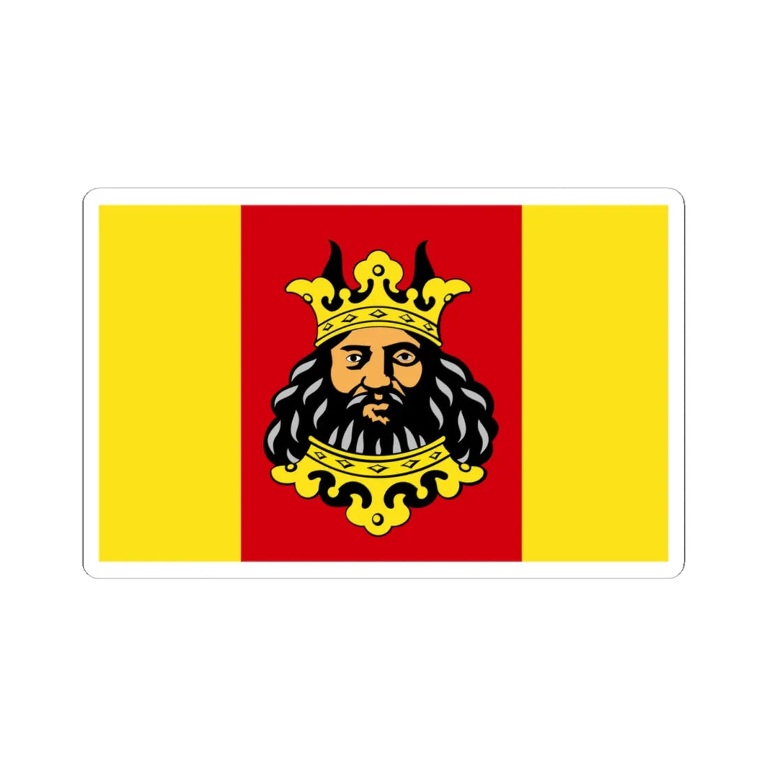 POL powiat lipnowski flag (Poland) STICKER Vinyl Kiss-Cut Decal 4 Inch White - The Sticker Space