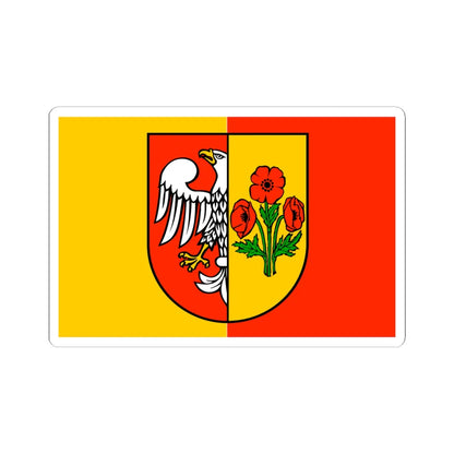 POL powiat makowski flag (Poland) STICKER Vinyl Kiss-Cut Decal 6 Inch White - The Sticker Space