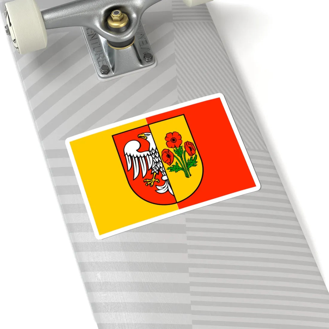 POL powiat makowski flag (Poland) STICKER Vinyl Kiss-Cut Decal - The Sticker Space