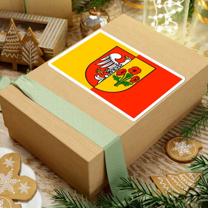 POL powiat makowski flag (Poland) STICKER Vinyl Kiss-Cut Decal - The Sticker Space