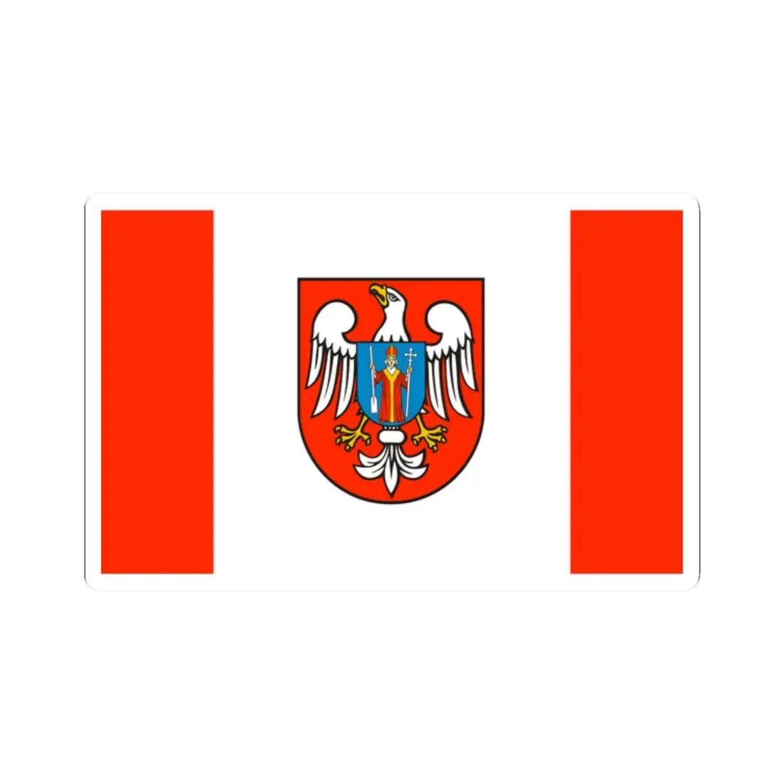 POL powiat mławski flag (Poland) STICKER Vinyl Kiss-Cut Decal 2 Inch White - The Sticker Space