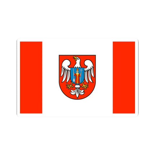 POL powiat mławski flag (Poland) STICKER Vinyl Kiss-Cut Decal 2 Inch White - The Sticker Space