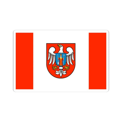 POL powiat mławski flag (Poland) STICKER Vinyl Kiss-Cut Decal 3 Inch White - The Sticker Space