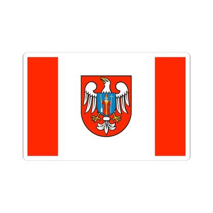 POL powiat mławski flag (Poland) STICKER Vinyl Kiss-Cut Decal 4 Inch White - The Sticker Space