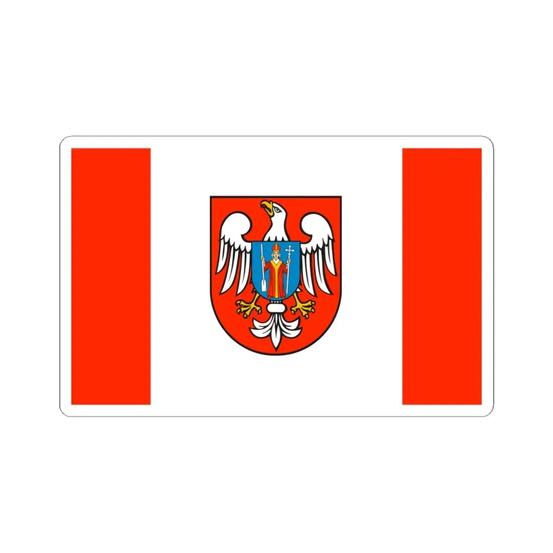 POL powiat mławski flag (Poland) STICKER Vinyl Kiss-Cut Decal 6 Inch White - The Sticker Space