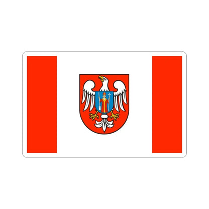 POL powiat mławski flag (Poland) STICKER Vinyl Kiss-Cut Decal 6 Inch White - The Sticker Space