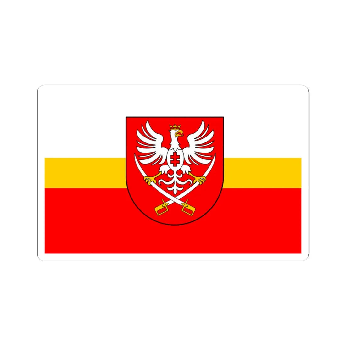 POL powiat miechowski flag (Poland) STICKER Vinyl Kiss-Cut Decal 3 Inch White - The Sticker Space