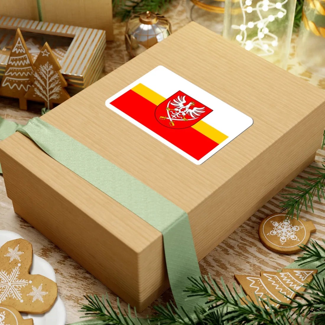 POL powiat miechowski flag (Poland) STICKER Vinyl Kiss-Cut Decal - The Sticker Space