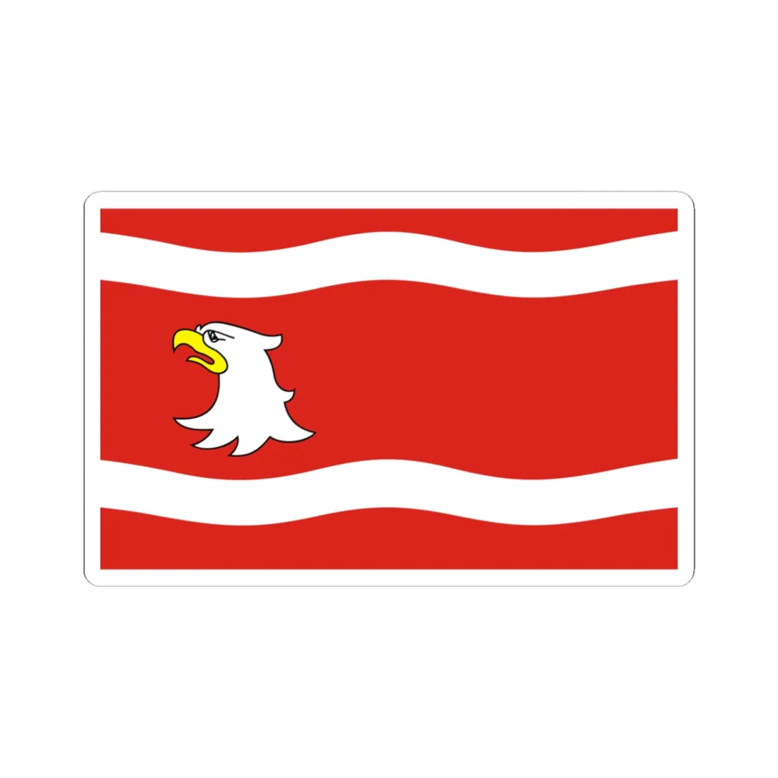 POL powiat miedzyrzecki flag (Poland) STICKER Vinyl Kiss-Cut Decal 3 Inch White - The Sticker Space