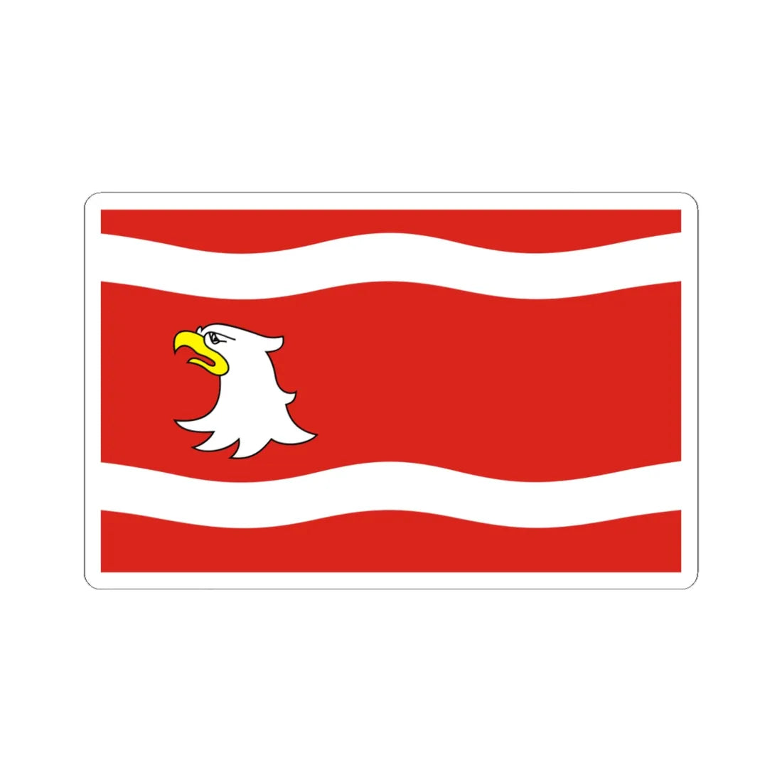 POL powiat miedzyrzecki flag (Poland) STICKER Vinyl Kiss-Cut Decal 6 Inch White - The Sticker Space