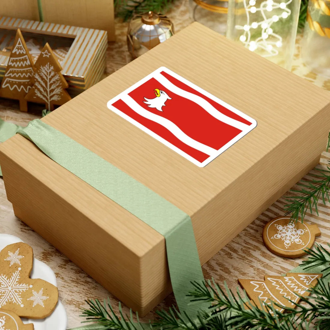 POL powiat miedzyrzecki flag (Poland) STICKER Vinyl Kiss-Cut Decal - The Sticker Space