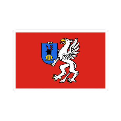 POL powiat mielecki flag (Poland) STICKER Vinyl Kiss-Cut Decal 4 Inch White - The Sticker Space