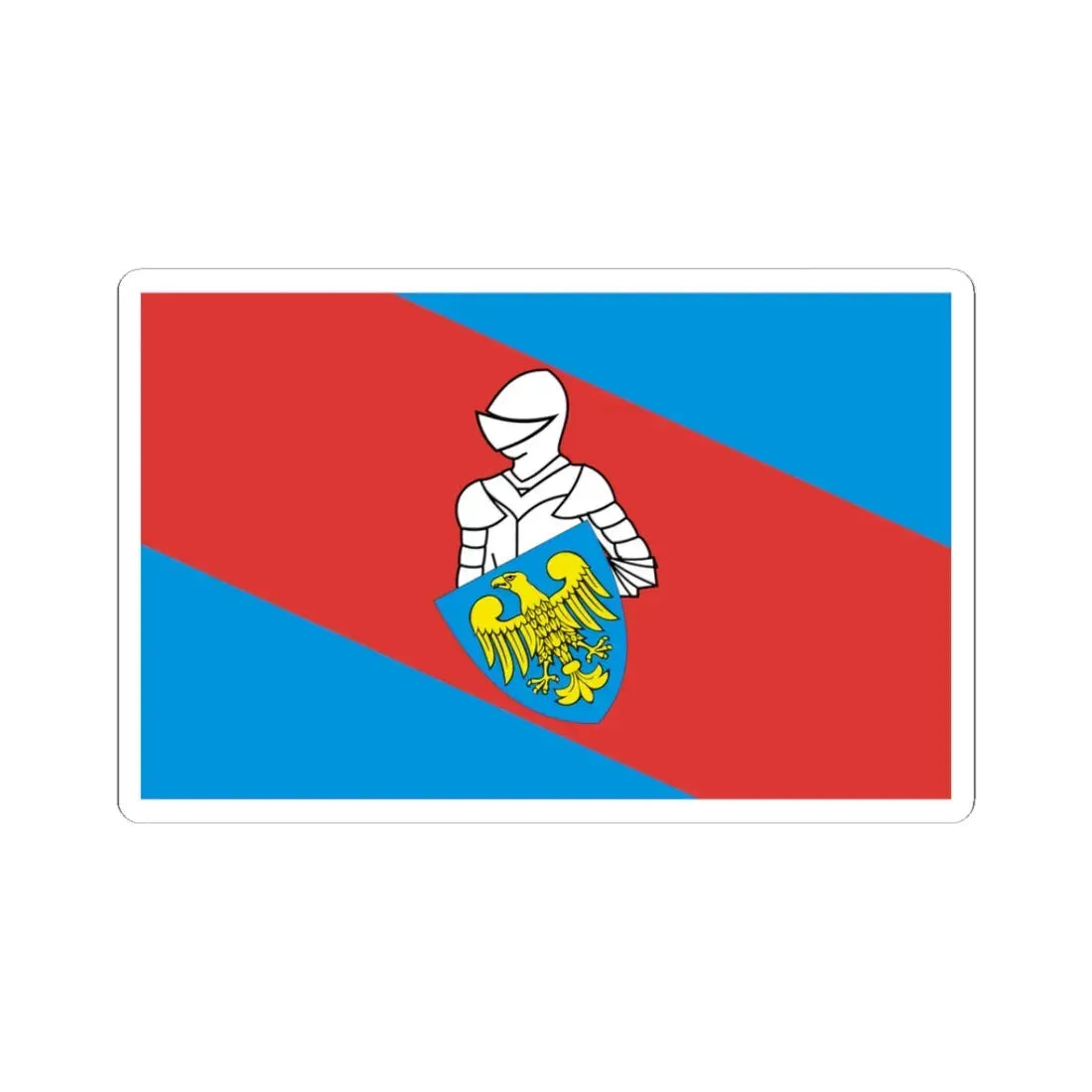 POL powiat mikołowski flag (Poland) STICKER Vinyl Kiss-Cut Decal 3 Inch White - The Sticker Space