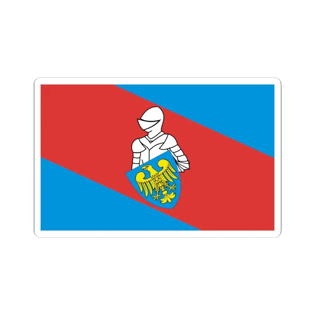 POL powiat mikołowski flag (Poland) STICKER Vinyl Kiss-Cut Decal 4 Inch White - The Sticker Space