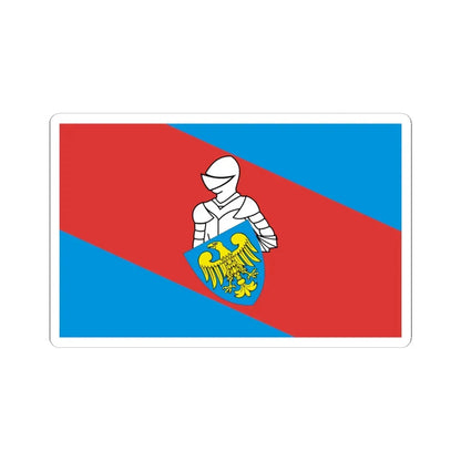 POL powiat mikołowski flag (Poland) STICKER Vinyl Kiss-Cut Decal 4 Inch White - The Sticker Space