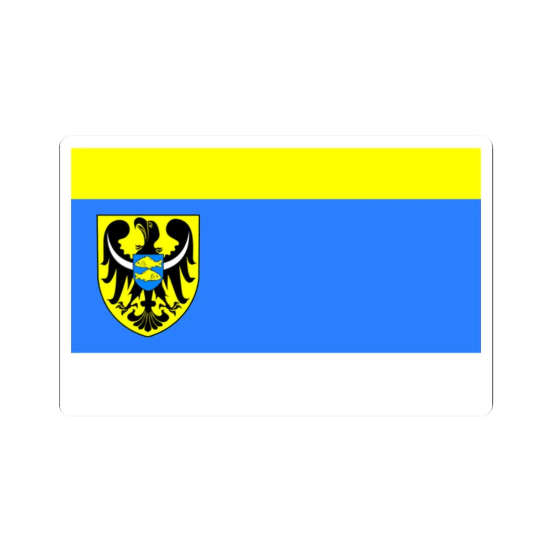 POL powiat milicki flag (Poland) STICKER Vinyl Kiss-Cut Decal 2 Inch White - The Sticker Space