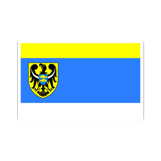 POL powiat milicki flag (Poland) STICKER Vinyl Kiss-Cut Decal 2 Inch White - The Sticker Space